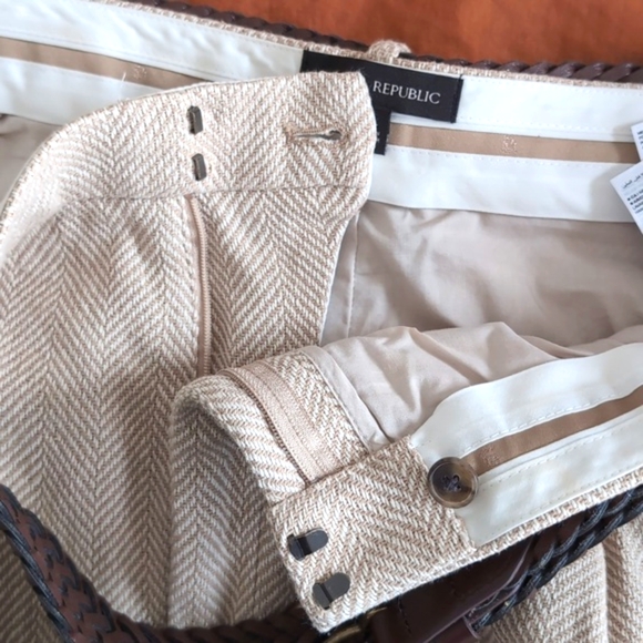 Sz 20/18 Norfolk Linen Blend Banana Republic Cream Tweed Suit Set + Free Belt! - Picture 12 of 15